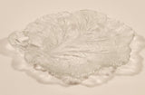 Vintage Indiana Glass Leaf Pebble Textured Embossed Glass Dish