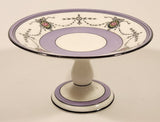 Vintage Aynsely Purple with Ornate Red Rose Pattern Porcelain Pedestal Dessert Dish