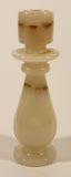Vintage White Marble Onyx 5 3/4" Candlestick Holder
