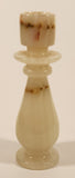 Vintage White Marble Onyx 5 3/4" Candlestick Holder