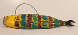 Kerras Jeffery of P.E.I. Folk Art Hand Painted Eastern White Cedar Wood Fish Carving with Wrench Tail