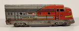 Vintage Distler Western Germany Santa Fe TD 1234 Train Engine Locomotive Red Silver Tin Toy Train Car Vehicle