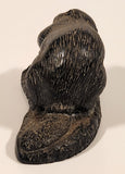 Vanstone Beaver Carved Black Soapstone Animal Wildlife Figurine