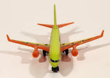 2007 Matchbox Boeing 737-800 Bolt Airways Airplane Fluorescent Yellow and Orange Die Cast Toy Aircraft
