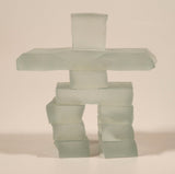 Aboriginal Native Indigenous Canadian Inuit Inukshuk 3" Frosted Glass Ornament