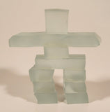 Aboriginal Native Indigenous Canadian Inuit Inukshuk 3" Frosted Glass Ornament
