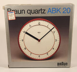 Rare Vintage 1985 Braun Quartz Wall Clock Model ABK 20 New in Box