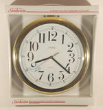 Rare 1991 Sunbeam Brass Bezel Quartz Wall Clock with Glass Lens Model No. 882-1272 New in Box