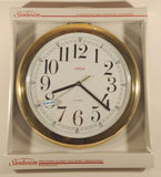 Rare 1991 Sunbeam Brass Bezel Quartz Wall Clock with Glass Lens Model No. 882-1272 New in Box