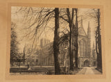 Vintage 1880s Salmon's Series, Winchester Cathedral From Avenue, 26 Black and White 6" x 7 3/4" Photo On Backing