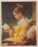 Vintage D.A.C., N.Y. No. 134 Young Girl Reading By Fragonard 11" x 14" Art Print