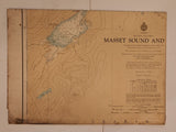 Vintage 1970 Canadian Hydro Graphic Service Masset Sound And Inlet British Columbia 29" x 42" Paper Map