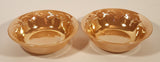 Vintage Fire King Laurel Leaf Peach Lusterware Small 5" Dessert Bowl Dishes Set of 2
