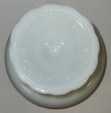 Antique E. O. Brody Co. M 6000 Cleveland Ohio U.S.A. Embossed White Milk Glass Pedestal Candy Dish
