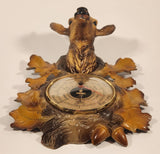 Vintage 1950s Fisher Erref Creations Deer Faux Wood Weather Barometer Made in France