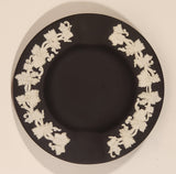 Vintage Wedgwood Jasperware Black with White Design 3 1/2" Ashtray
