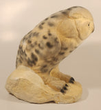 1989 Selective Arts & Crafts Unique Life Like Ornaments Peter & Jane Snowy Owl Soft Felt Like 9 1/2" Heavy Chalkware Wildlife Sculpture