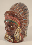Vintage Native American Indian Chief 5 3/8" Ceramic Coin Bank