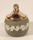 Vintage Wedgwood Jasperware Green With White Cameo 2 1/2" Tall Gas Table Lighter