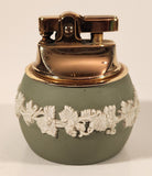 Vintage Wedgwood Jasperware Green With White Cameo 2 1/2" Tall Gas Table Lighter