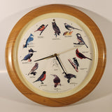 National Audubon Society 13 1/4" Faux Wood Wall Clock with Hourly Bird Sounds