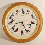 National Audubon Society 13 1/4" Faux Wood Wall Clock with Hourly Bird Sounds