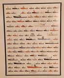 2003 Nick Olson Olson Tugboat Poster Company World Tugboat Operators 12 1/2" x 16" Framed Poster Picture