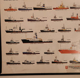 2003 Nick Olson Olson Tugboat Poster Company World Tugboat Operators 12 1/2" x 16" Framed Poster Picture