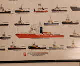 2003 Nick Olson Olson Tugboat Poster Company World Tugboat Operators 12 1/2" x 16" Framed Poster Picture