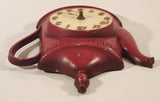 Vintage 1967 Sexton 1501 Teapot Red 10 1/4" Cast Metal Wall Clock Made in USA