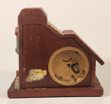 Antique Rare Meiko Tokei Trade Mark T Windmill 6" Wind Up Musical Wood Desk Clock