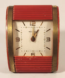 Vintage Westclox Travalarm Red 3 1/2" Wind Up Travel Alarm Clock Made in Canada