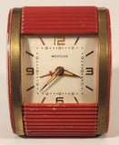 Vintage Westclox Travalarm Red 3 1/2" Wind Up Travel Alarm Clock Made in Canada