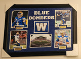 CFL Winnipeg Blue Bombers #4 Adam Bighill #9 Justin Medlock #33 Andrew Harris #15 Matt Nichols and Stadium 27" x 36" Framed Photograph Collage