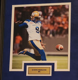 CFL Winnipeg Blue Bombers #4 Adam Bighill #9 Justin Medlock #33 Andrew Harris #15 Matt Nichols and Stadium 27" x 36" Framed Photograph Collage
