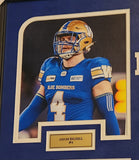 CFL Winnipeg Blue Bombers #4 Adam Bighill #9 Justin Medlock #33 Andrew Harris #15 Matt Nichols and Stadium 27" x 36" Framed Photograph Collage