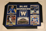 CFL Winnipeg Blue Bombers #4 Adam Bighill #9 Justin Medlock #33 Andrew Harris #15 Matt Nichols and Stadium 27" x 36" Framed Photograph Collage