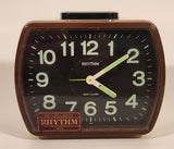 Vintage Rhythm Quartz Plastic 3 5/8" Alarm Clock with Glow In The Dark Hands Model 4ra779 Made in Japan
