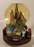 The San Francisco Music Box Company Wind Up Musical Animated Moving Trolley Street Car 7 1/4" Resin Snow Globe
