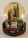 The San Francisco Music Box Company Wind Up Musical Animated Moving Trolley Street Car 7 1/4" Resin Snow Globe