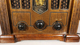 GE General Electric Cathedral Style Wood Cased 1932 AM FM Replica Radio Model 7-4100JA