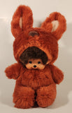 Vintage Sekiguchi Monchhichi Girl in Bunny Rabbit Costume 10" Stuffed Toy Doll