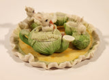 Bunny Rabbits In Cabbage Patch Themed Miniature Resin Tea Set