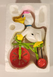 1982 Botoy Circus Duck Riding on Tricycle Battery Operated Plastic Toy in Box