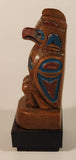 Thorn Arts Ltd Nanaimo BC 8 3/4" Indian Native Aboriginal Simulated Wood Totem Pole Sculpture