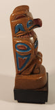 Thorn Arts Ltd Nanaimo BC 8 3/4" Indian Native Aboriginal Simulated Wood Totem Pole Sculpture