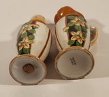 Vintage Japanese Orange Peach Lustreware Creamer Jug and Sugar Shaker Porcelain Muffineer Set