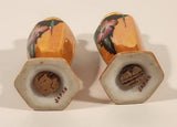 Vintage Japanese Orange Peach Lustreware Porcelain Salt and Pepper Shaker Set