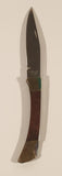 Brass and Wood Handled Folding Stainless Steel Pocket Knife with Brown Leather Sheath Holder Belt Clip