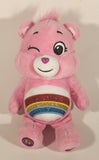 2024 TCFC Care Bears Basic Fun Sparkle Cheer Bear Rainbow Pink 10" Stuffed Plush Toy